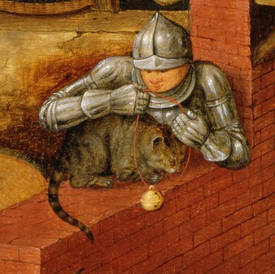 Caballero poniendo una campana a un gato, (detalle) de 